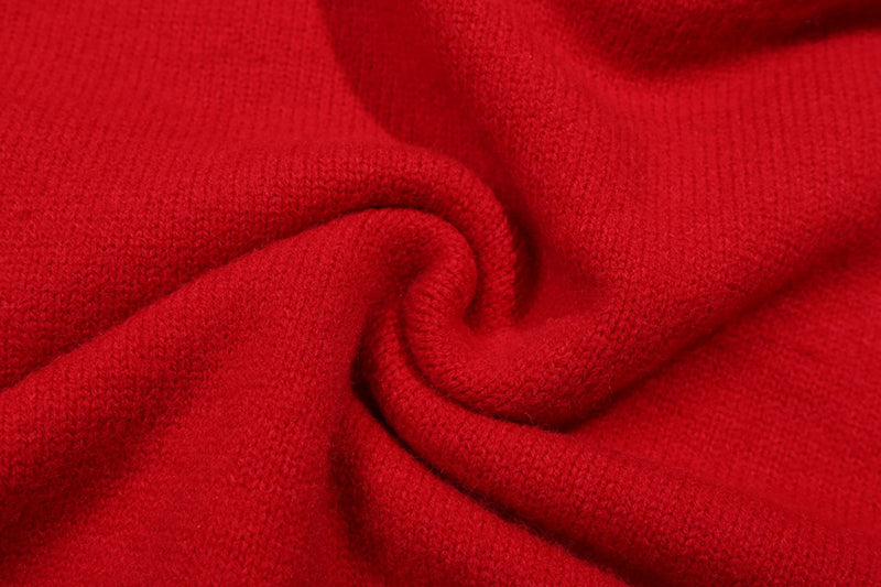 AMRI Red Core Knitted Sweater Hoodie