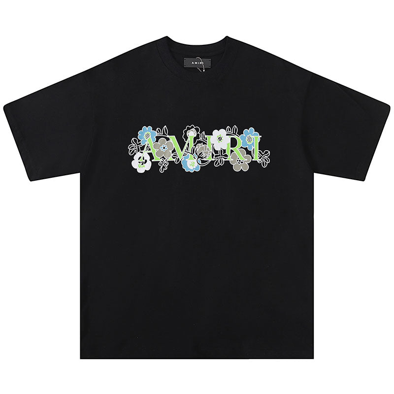 AMRI flower letter logo print T-Shirts
