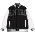 AMRI Logo-Appliquéd Leather Bomber Jacket
