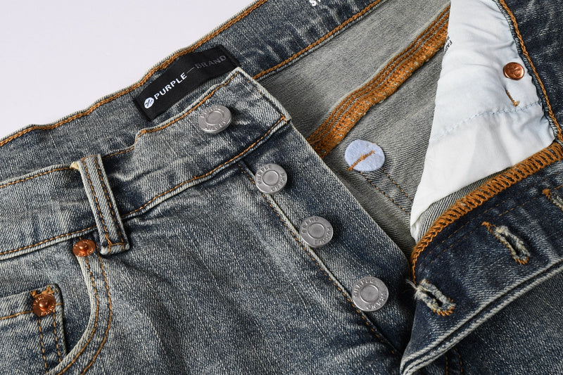 Purple Brand Crystal Diamond Denim Shorts #5093