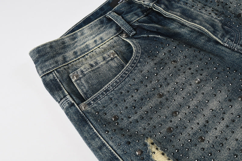 Purple Brand Crystal Diamond Jeans #9131