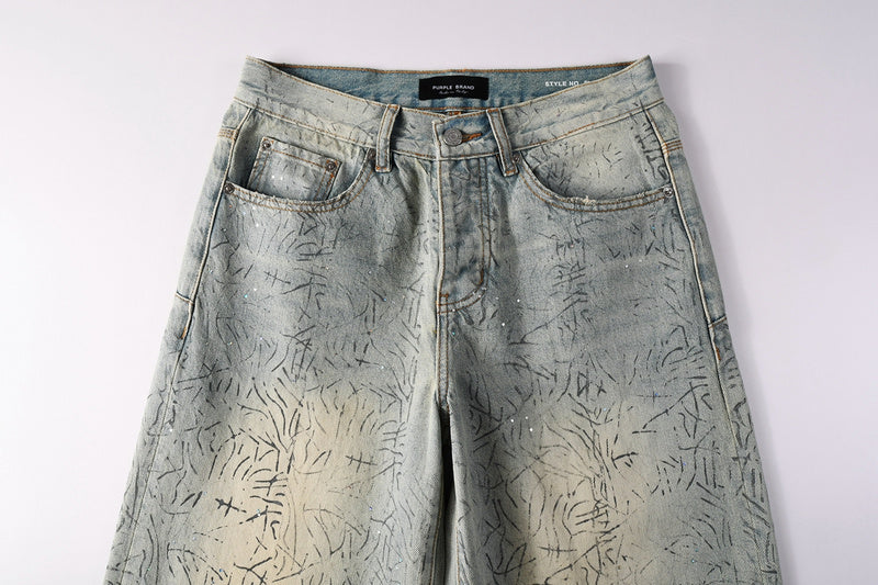 Purple Brand Crystal Diamond Jeans #107