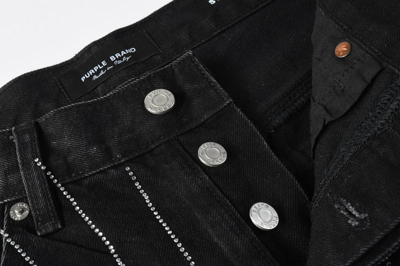 Purple Brand Crystal Diamond Denim Shorts #5104