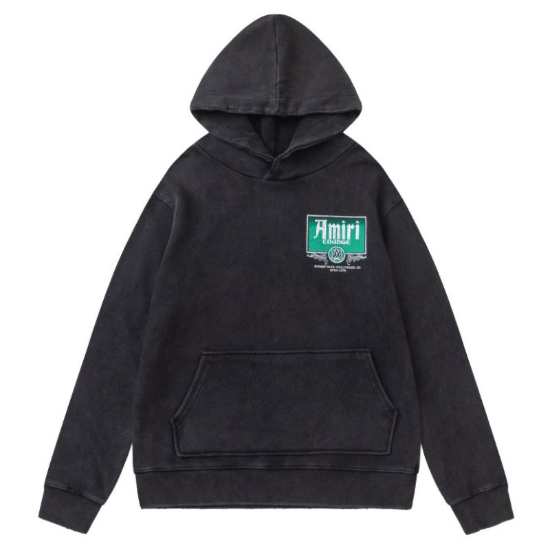 AMRl Lounge Crystal Embellished Cotton Graphic Hoodie