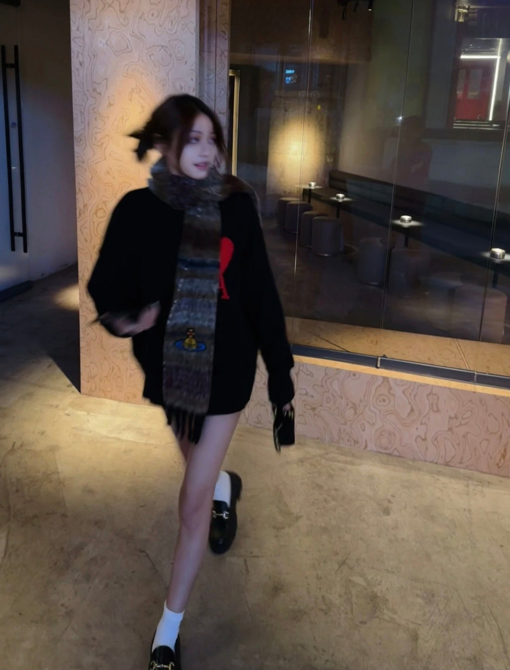 AMI Paris Heart Letter Knitted Sweater