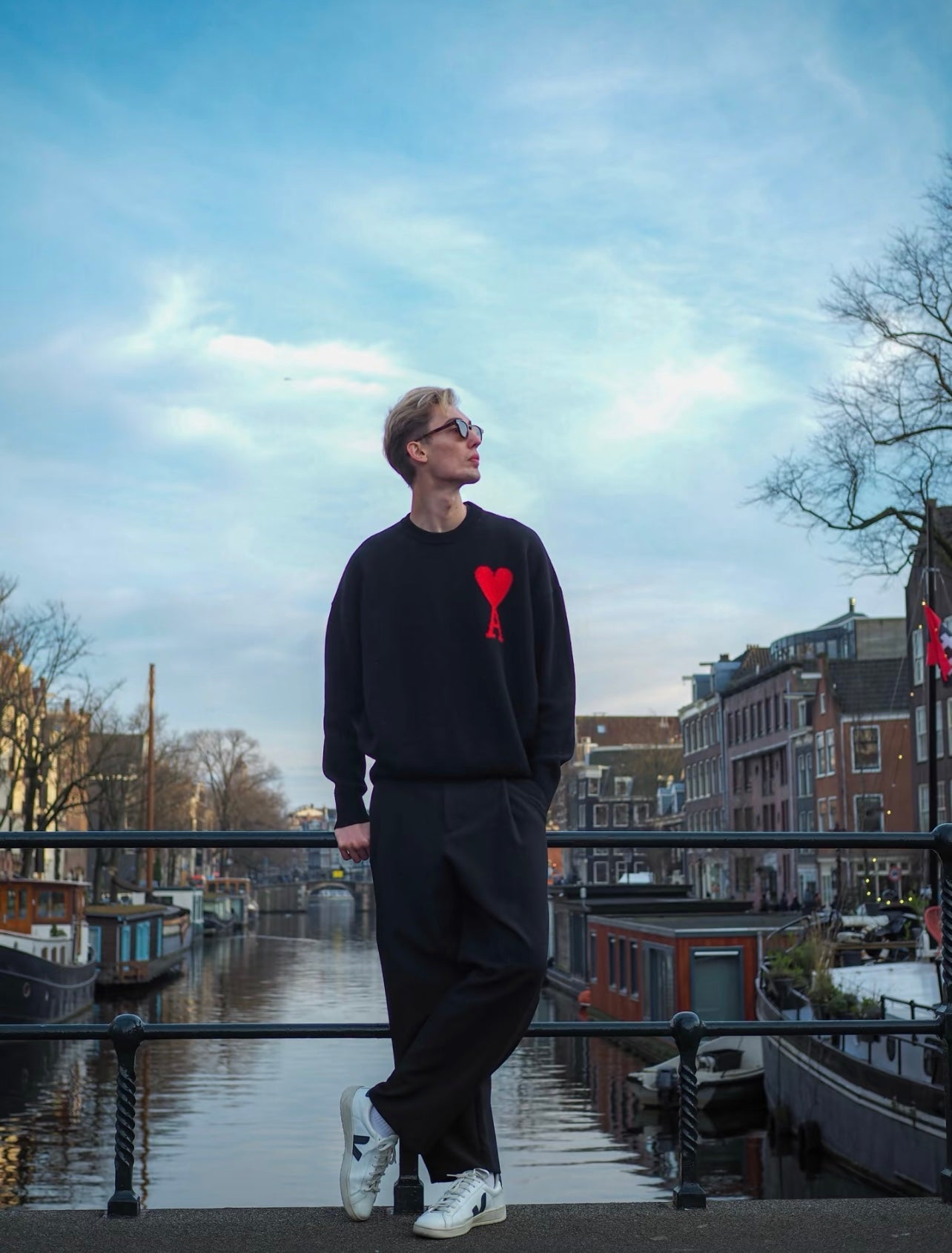 AMI Paris Heart Letter Knitted Sweater