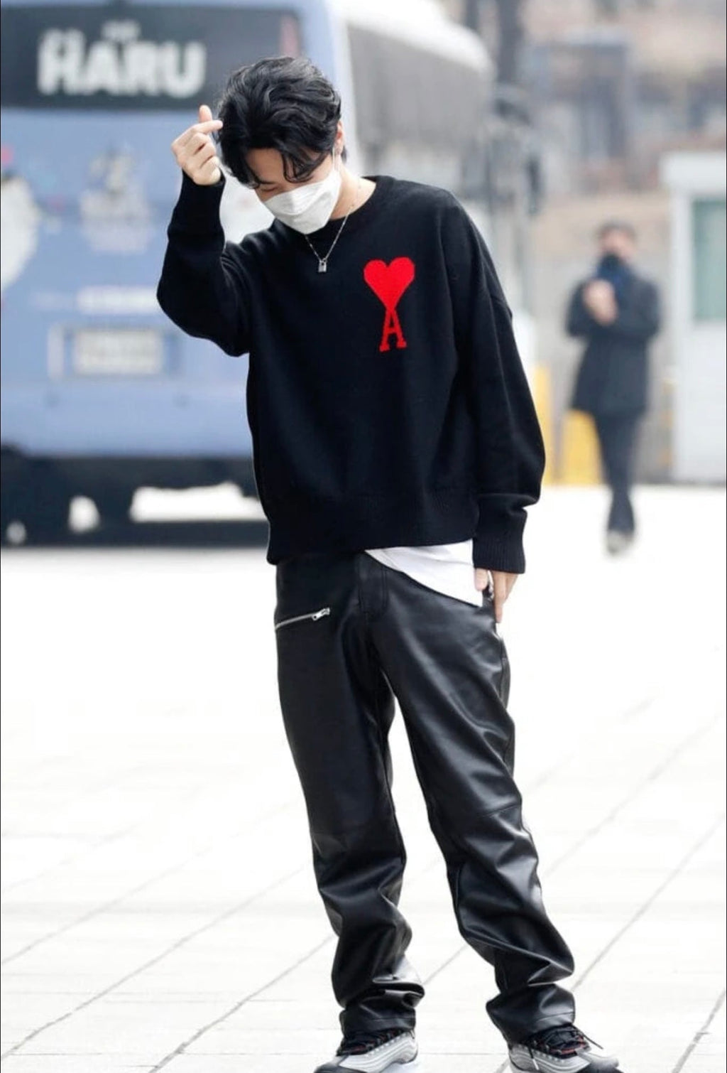 AMI Paris Heart Letter Knitted Sweater