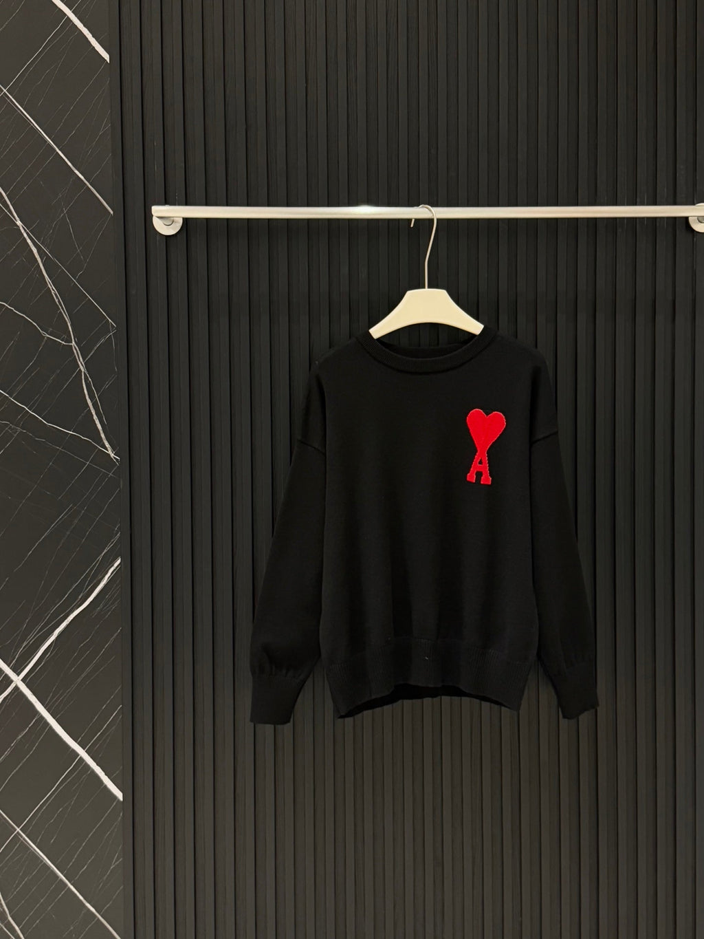 AMI Paris Heart Letter Knitted Sweater