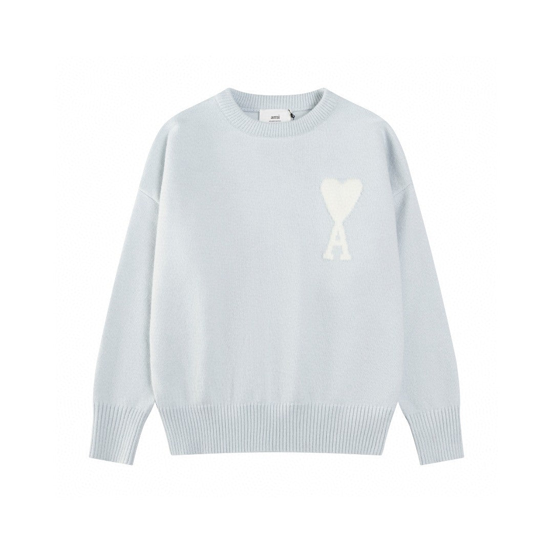 AMI Paris Classic Jacquard Heart Crewneck Sweater – 2025SS