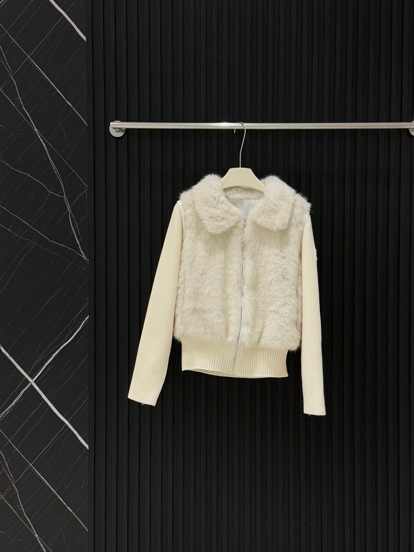 Moncler Faux Fur Convertible Jacket