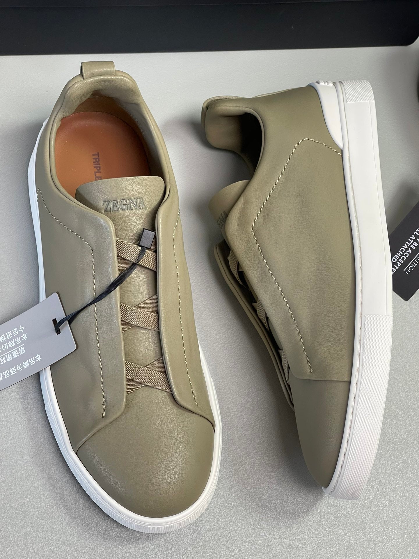Zegna SECONDSKIN Triple Stitch Low-Top Sneakers