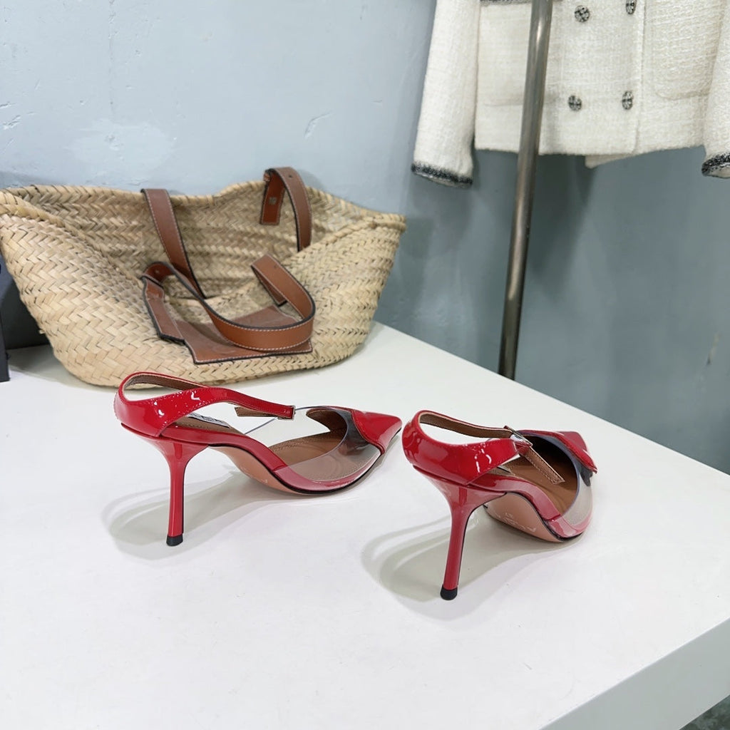 Alaïa Heart PVC Pointed Toe Slingback Mules – Spring/Summer Collection – 25SS