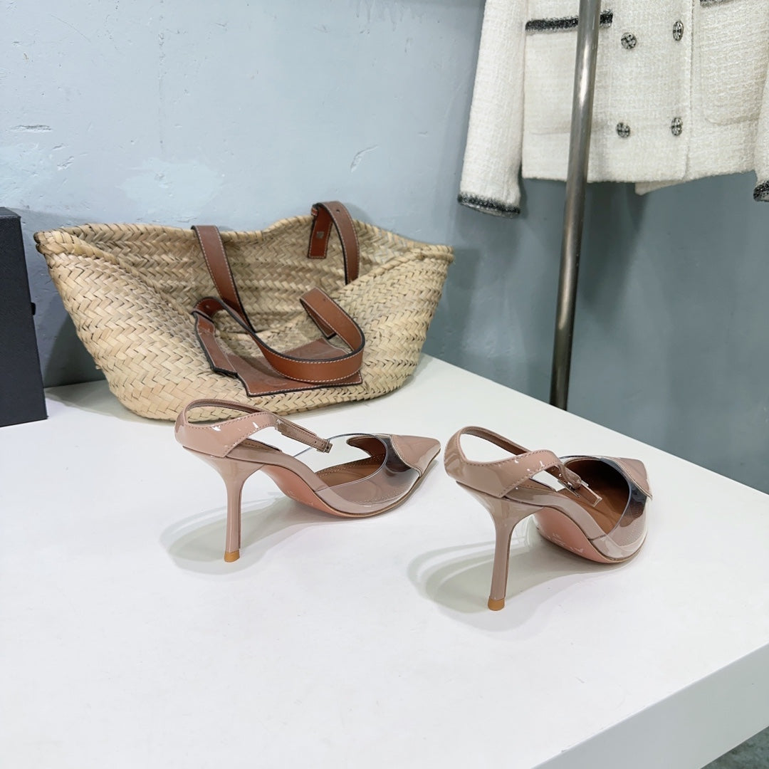 Alaïa Heart PVC Pointed Toe Slingback Mules – Spring/Summer Collection – 25SS