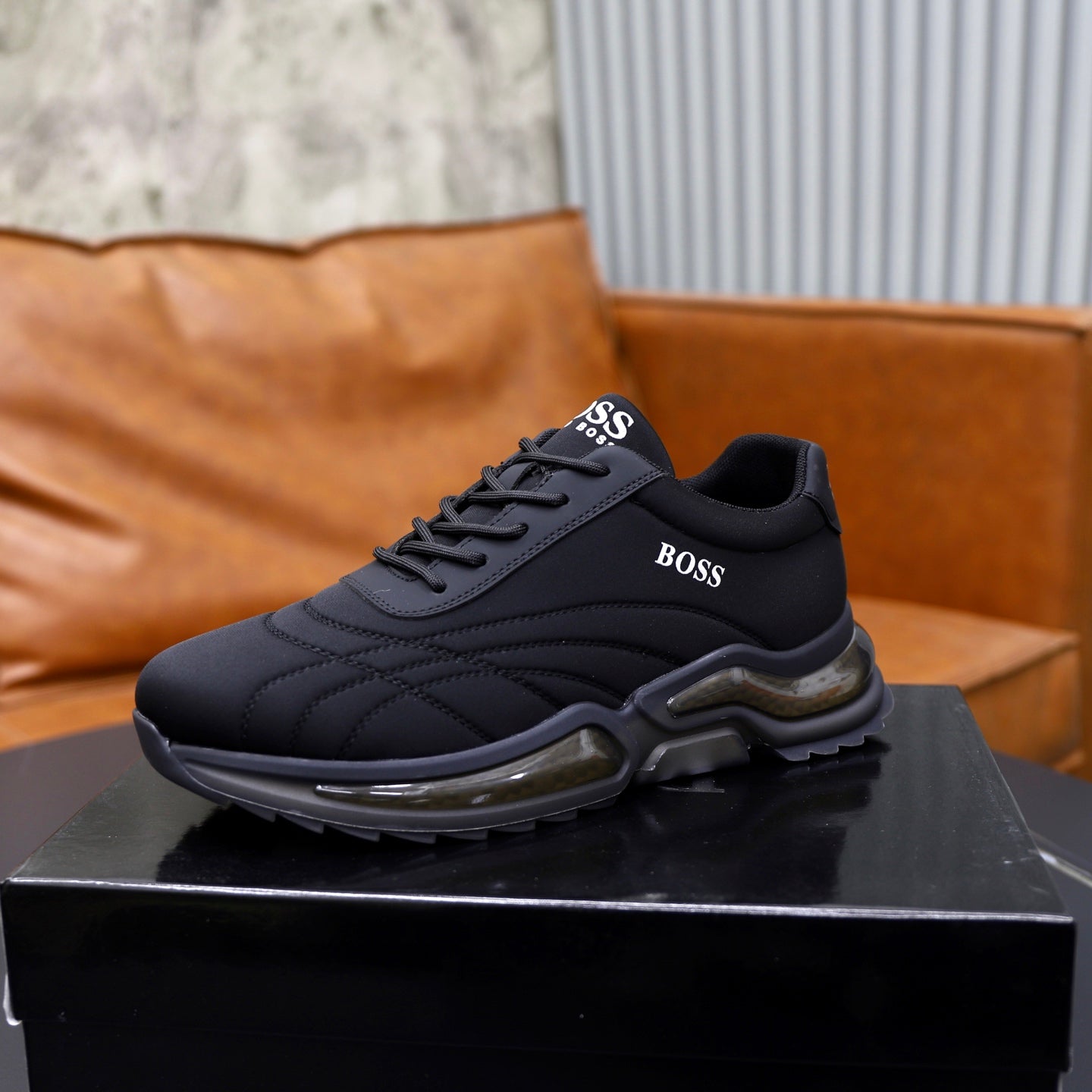 Boss Men's Knit Sport Sneakers