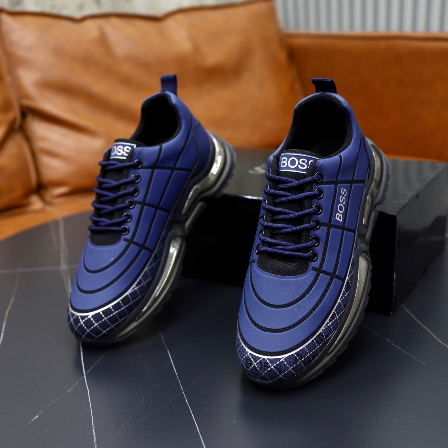 Boss Men's Knit Sport Sneakers