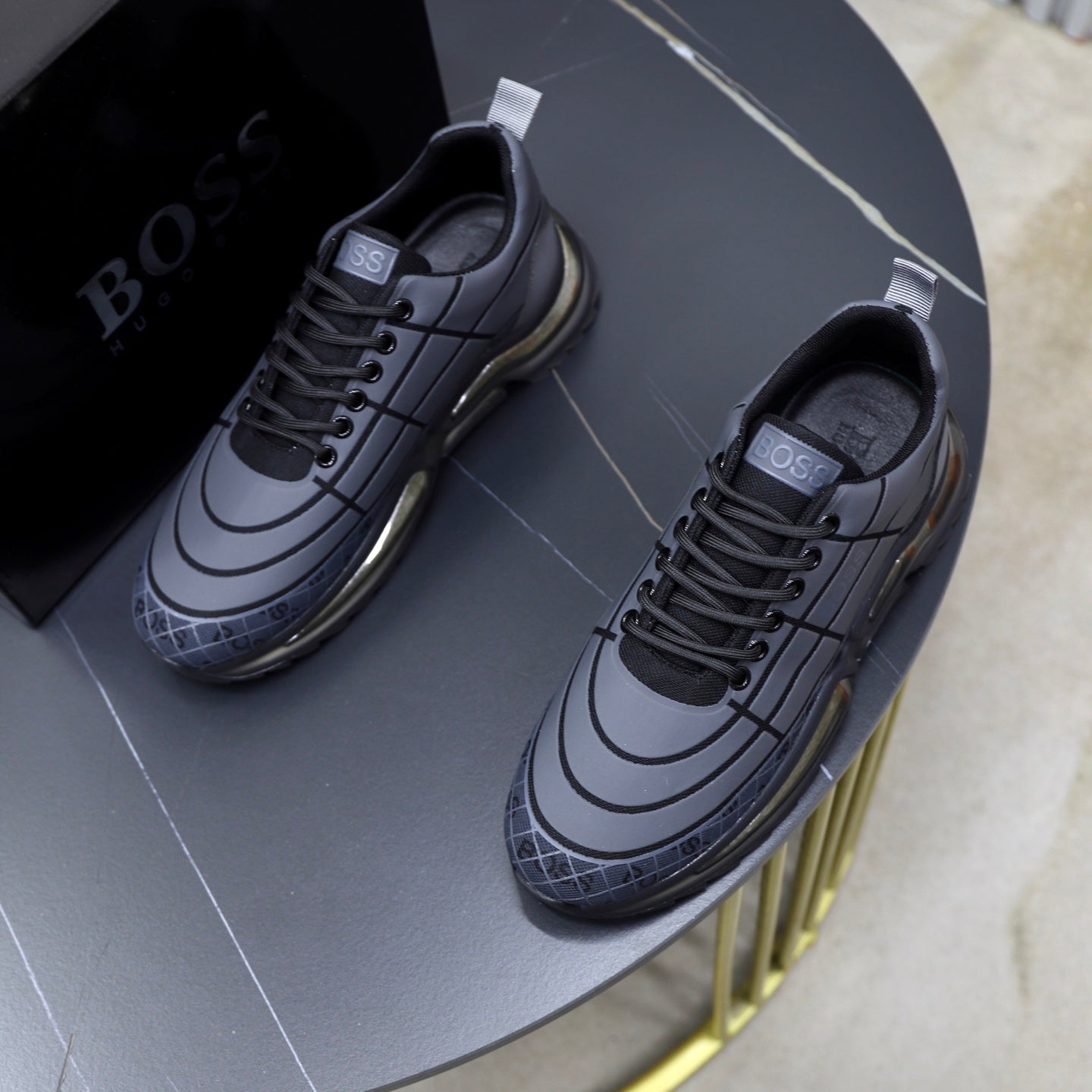 Boss Men's Knit Sport Sneakers