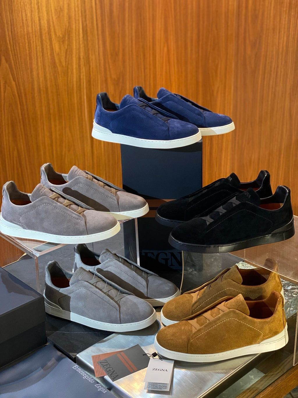 Zegna Triple Stitch Leather Sneakers