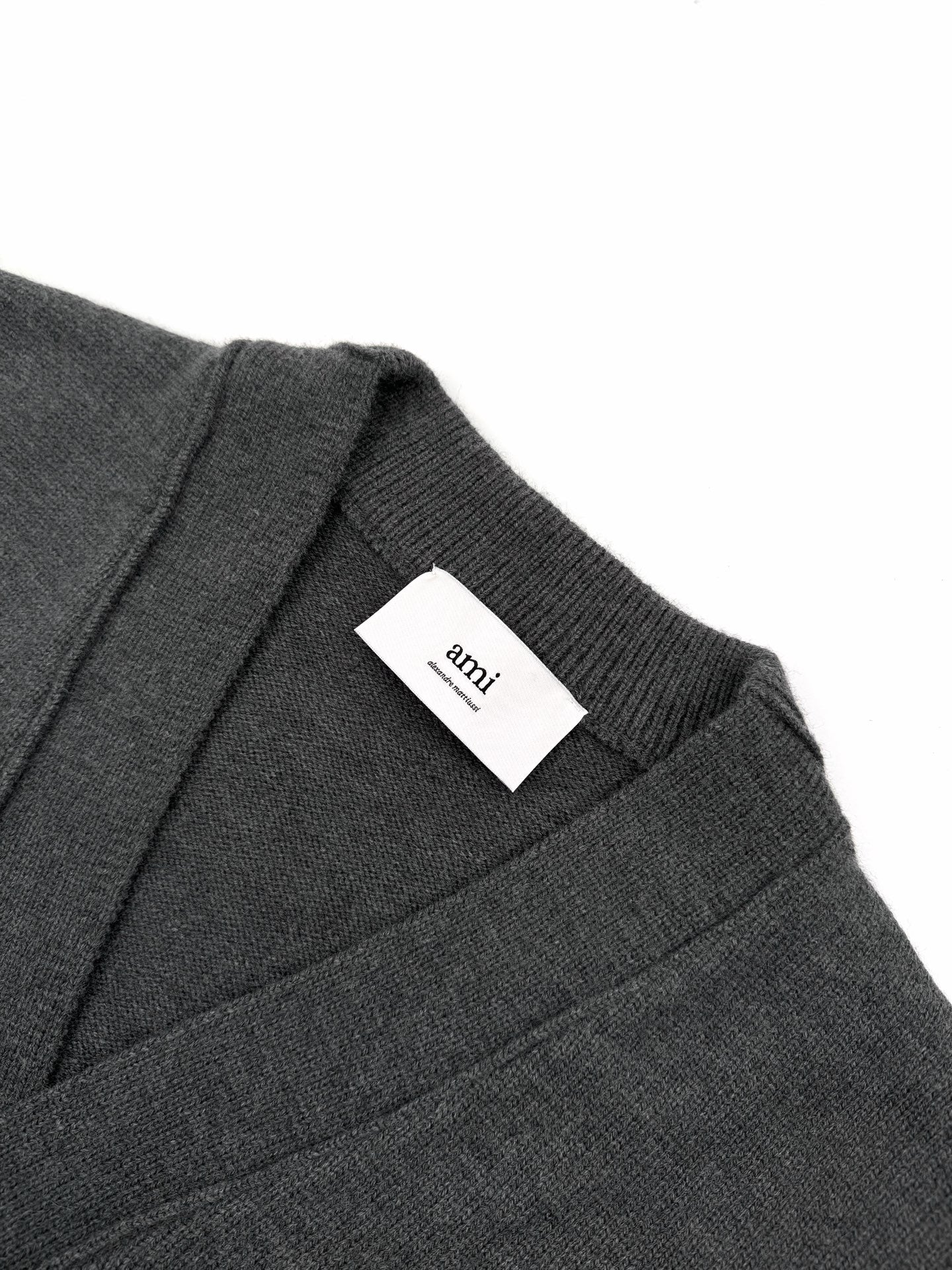 Ami Paris Heart Jacquard Merino Cardigan